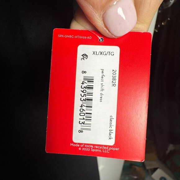 Spanx The Perfect Shift in Classic Black Ponte Stretch Dress 3 /4 Sleeve Size XL - Picture 8 of 11